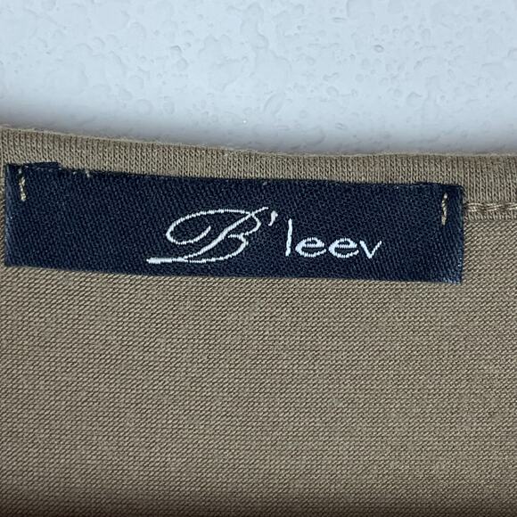 B'Leev Taupe Beaded Bib Neckline Tank XL Y2K Sleeveless Tunic Top - Picture 4 of 7